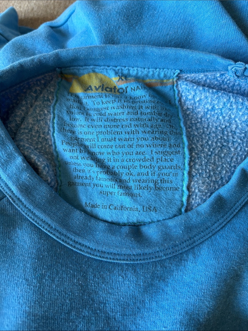 Aviator Nation Blue Aspen Ski Graphic Crewneck Sweatshirt - Picture 3 of 5